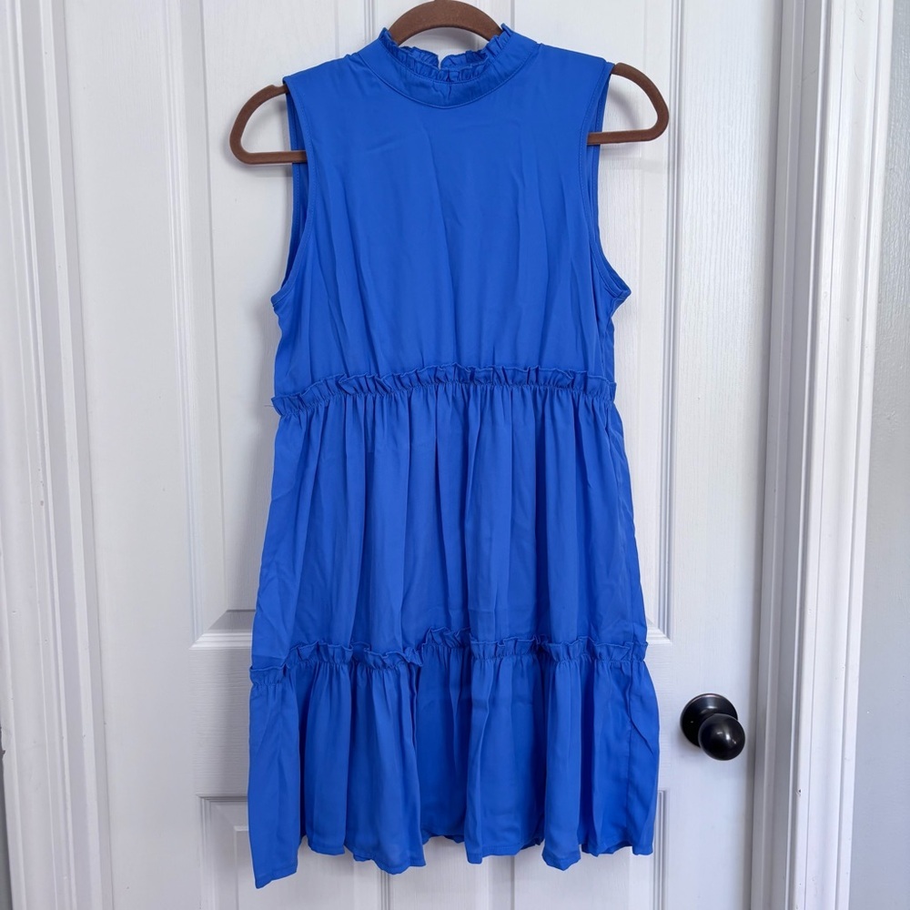 Blue Tiered Ruffle Dress | RACHEAL S